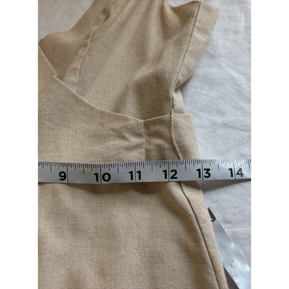 Lulus Womens Sz XS Linen Sleeveless It’s A Wrap Jumpsuit Party Cocktail Wedding - Picture 14 of 16